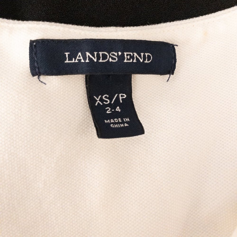 Lands' End Black & White Sleeveless Midi Dress – XS Petite (2–4) - Picture 3 of 3